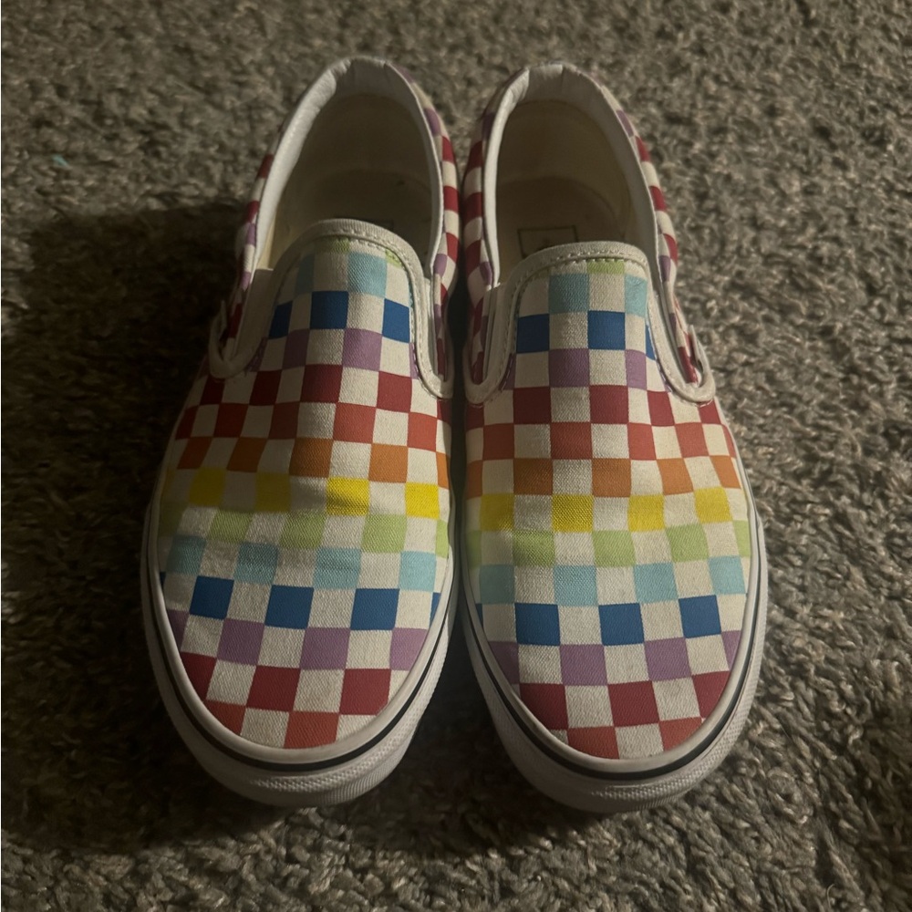 VANS Multicolor Checkerboard Slip On Canvas Shoes Size 8.5 men's, 10 women's